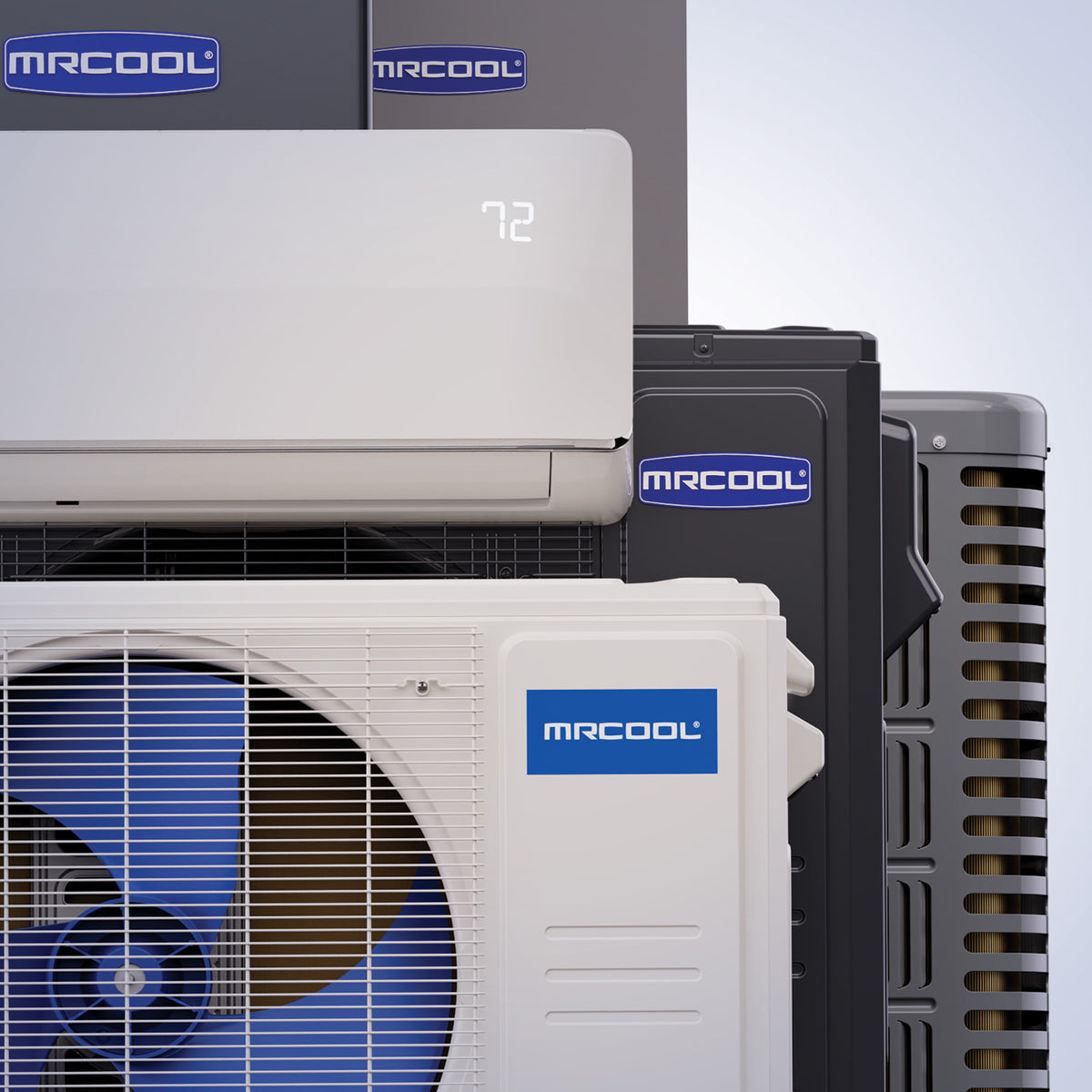 MRCOOL heating and cooling equipment display
